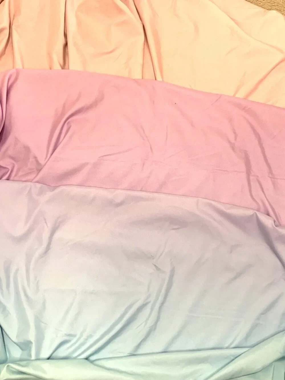128LX86W Duvet Cover Pink Blue Orange Gradient Color 2 Matching Pillow Cases